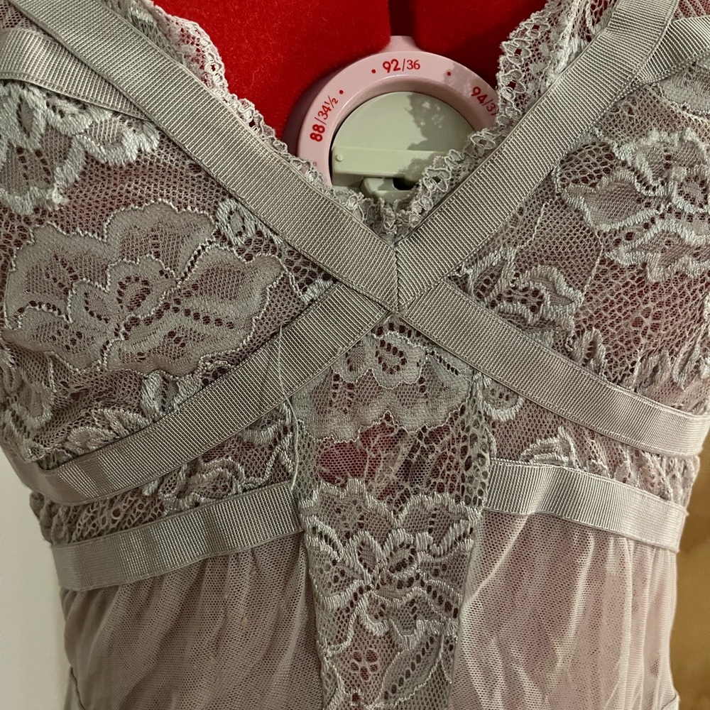 Topshop Lace Detail Garment in Light Beige